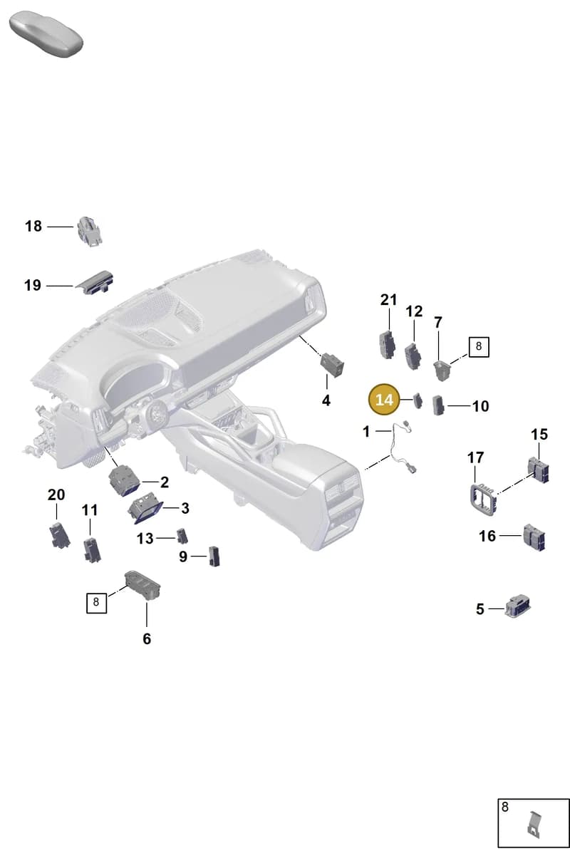 971959214G6N3 — Porsche Cayenne Hybrid Coupe (2023-) diagram p60905400, position 14