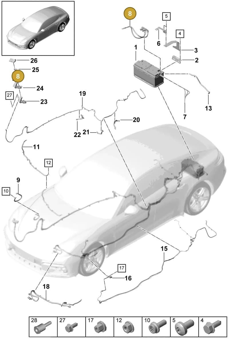 971959663A — Porsche Panamera (2016-2020) diagram p49902010, position 8