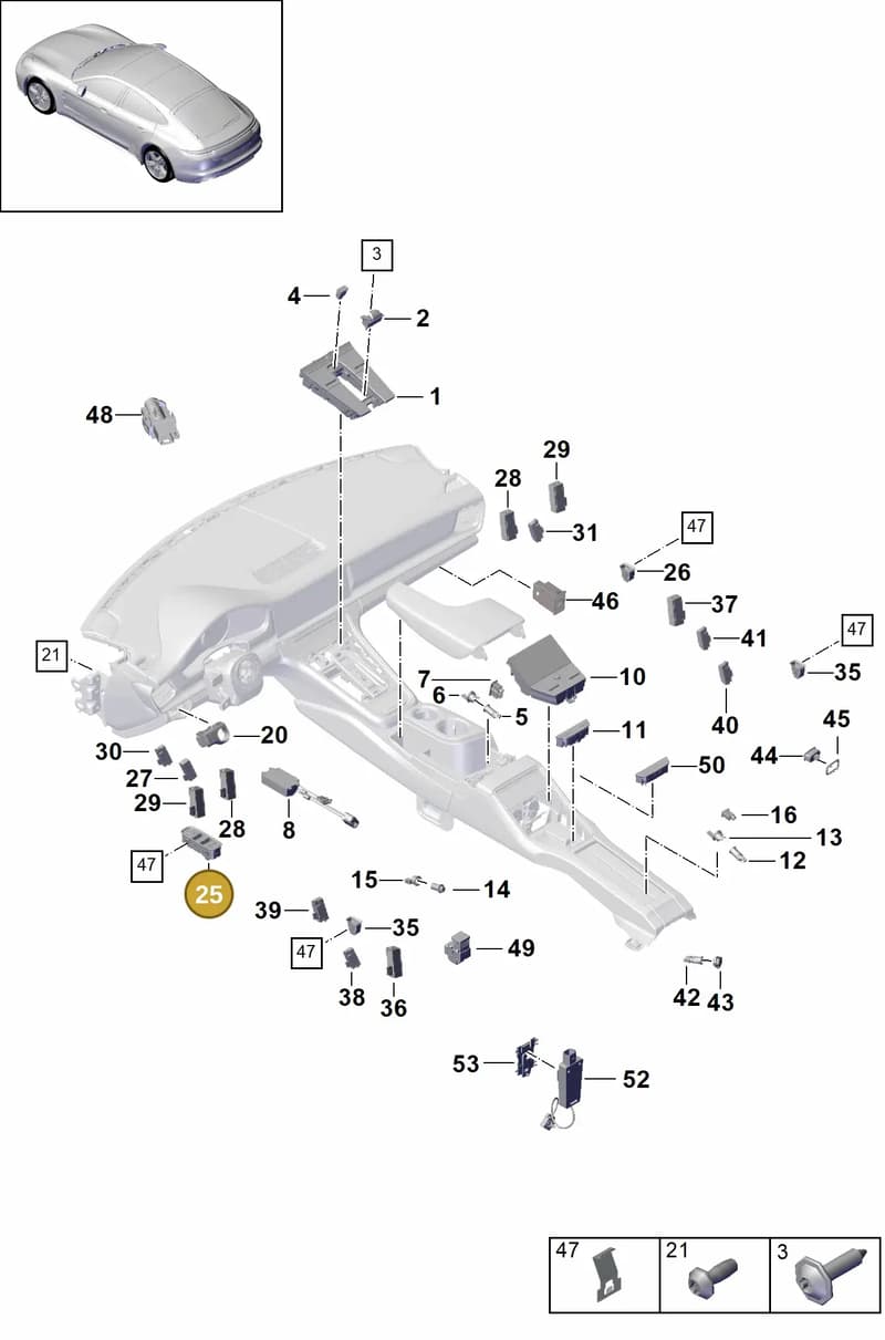 971959858HHUO — Porsche Panamera (2016-2020) diagram p49903010, position 25