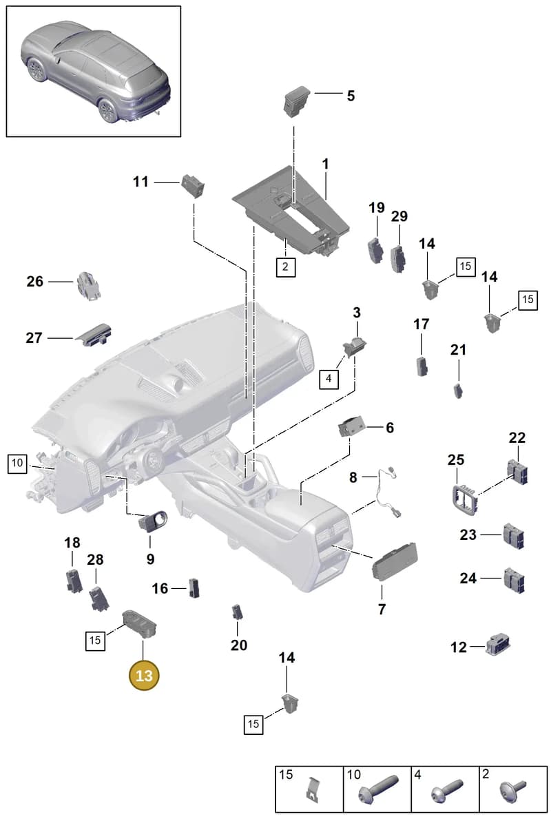 971959858HHUO — Porsche Cayenne (2017-2023) diagram p51903010, position 13