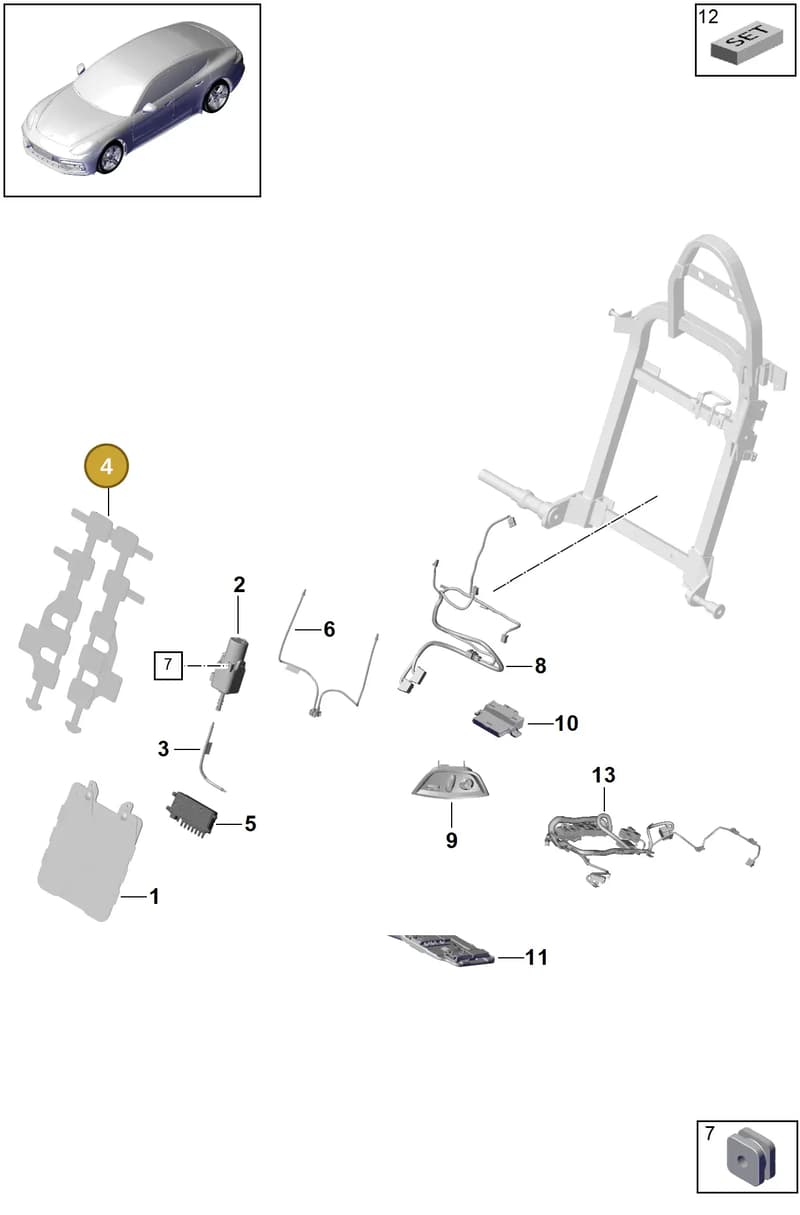 971963574G — Porsche Panamera (2020-2023) diagram p49818060, position 4