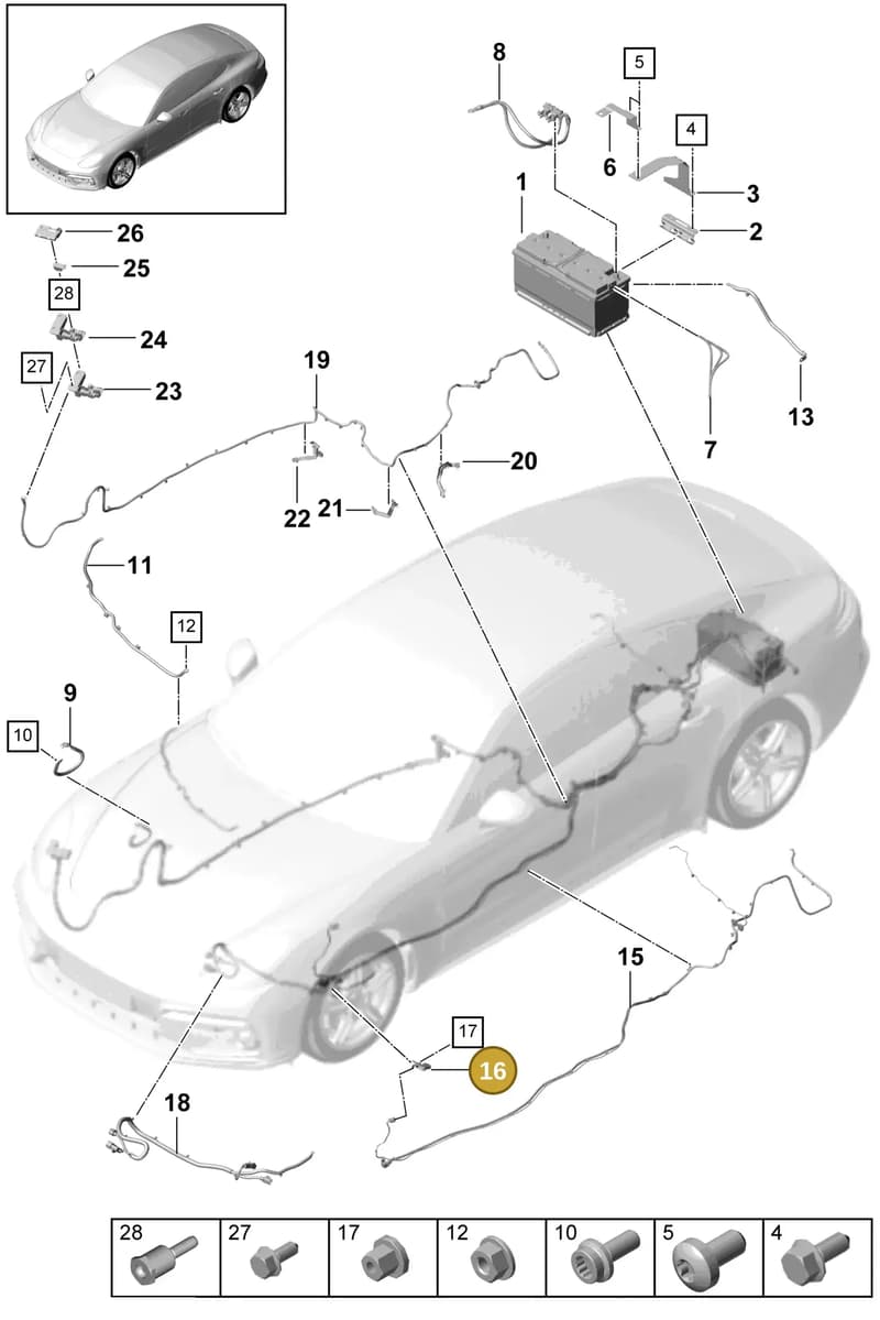 971971218A — Porsche Panamera (2016-2020) diagram p49902010, position 16