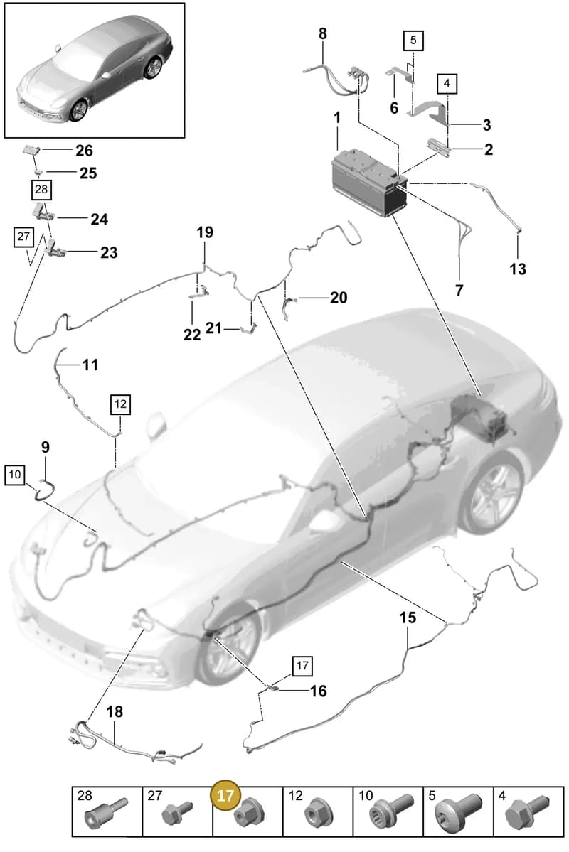 971971245A — Porsche Panamera (2016-2020) diagram p49902010, position 17