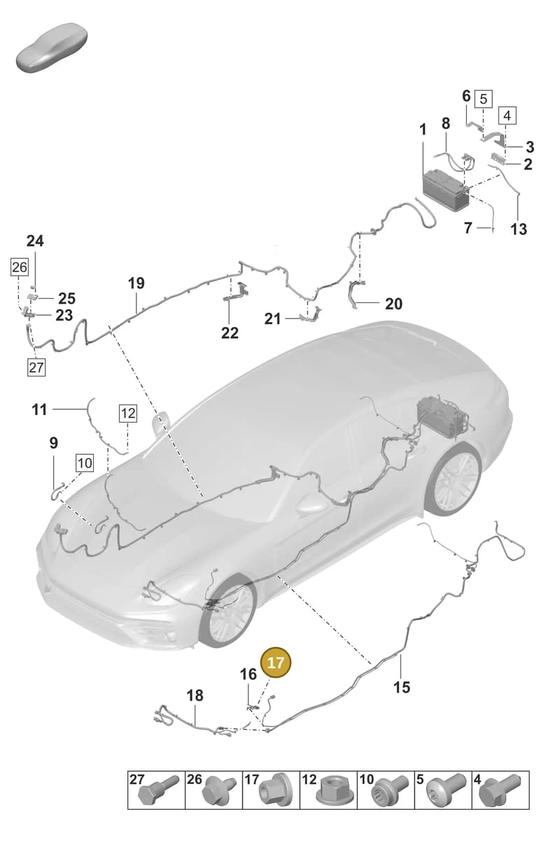 971971245A — Porsche Panamera (2020-2023) diagram p58902010, position 17