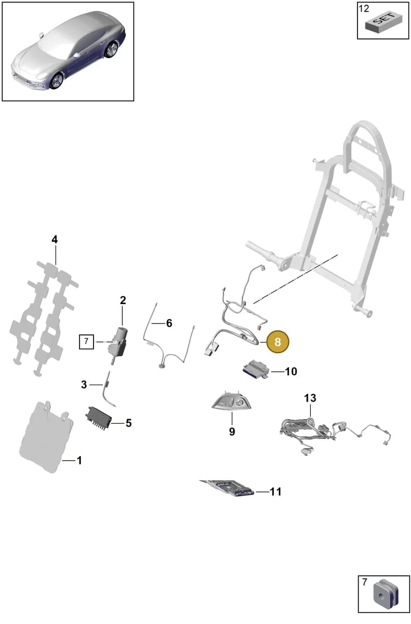 971971389AG — Porsche Panamera (2020-2023) diagram p49818060, position 8