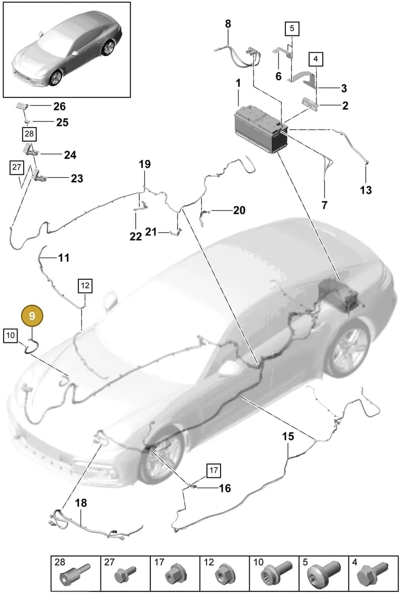 971971537D — Porsche Panamera (2016-2020) diagram p49902010, position 9