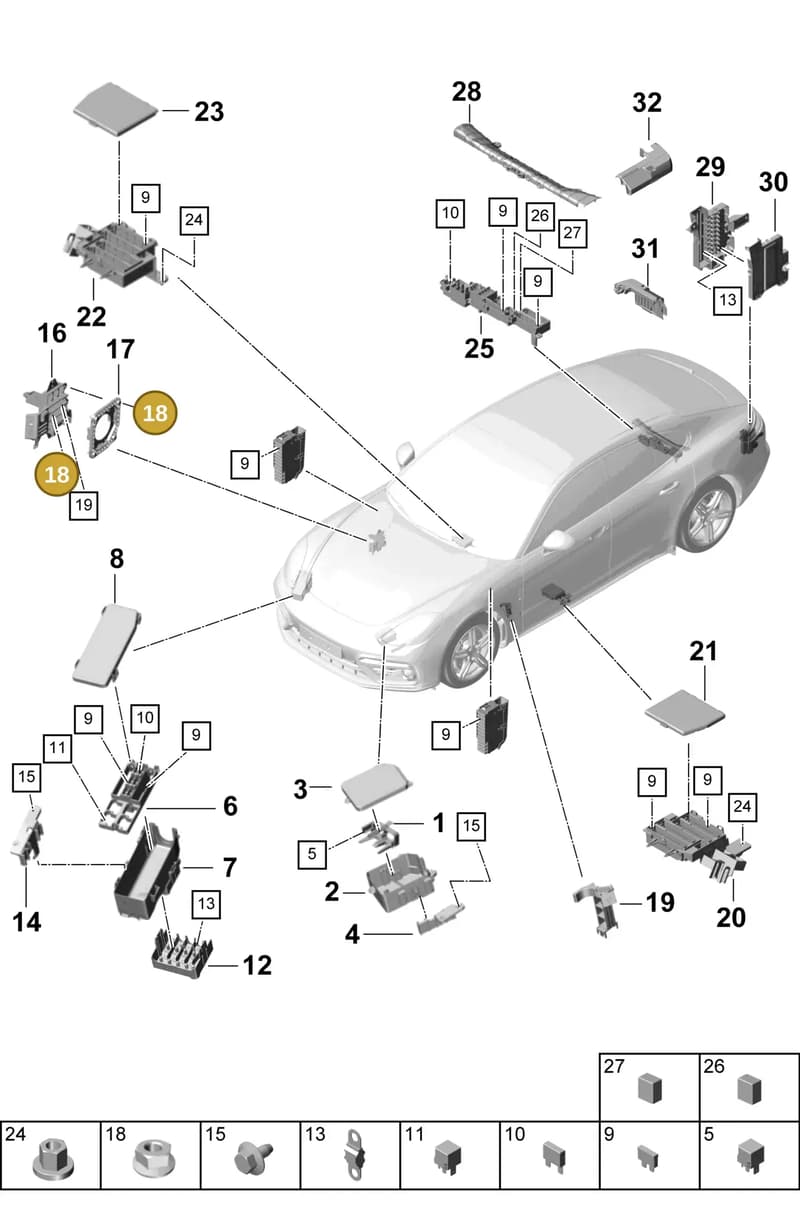 971971793J — Porsche Panamera (2016-2020) diagram p49902000, position 18