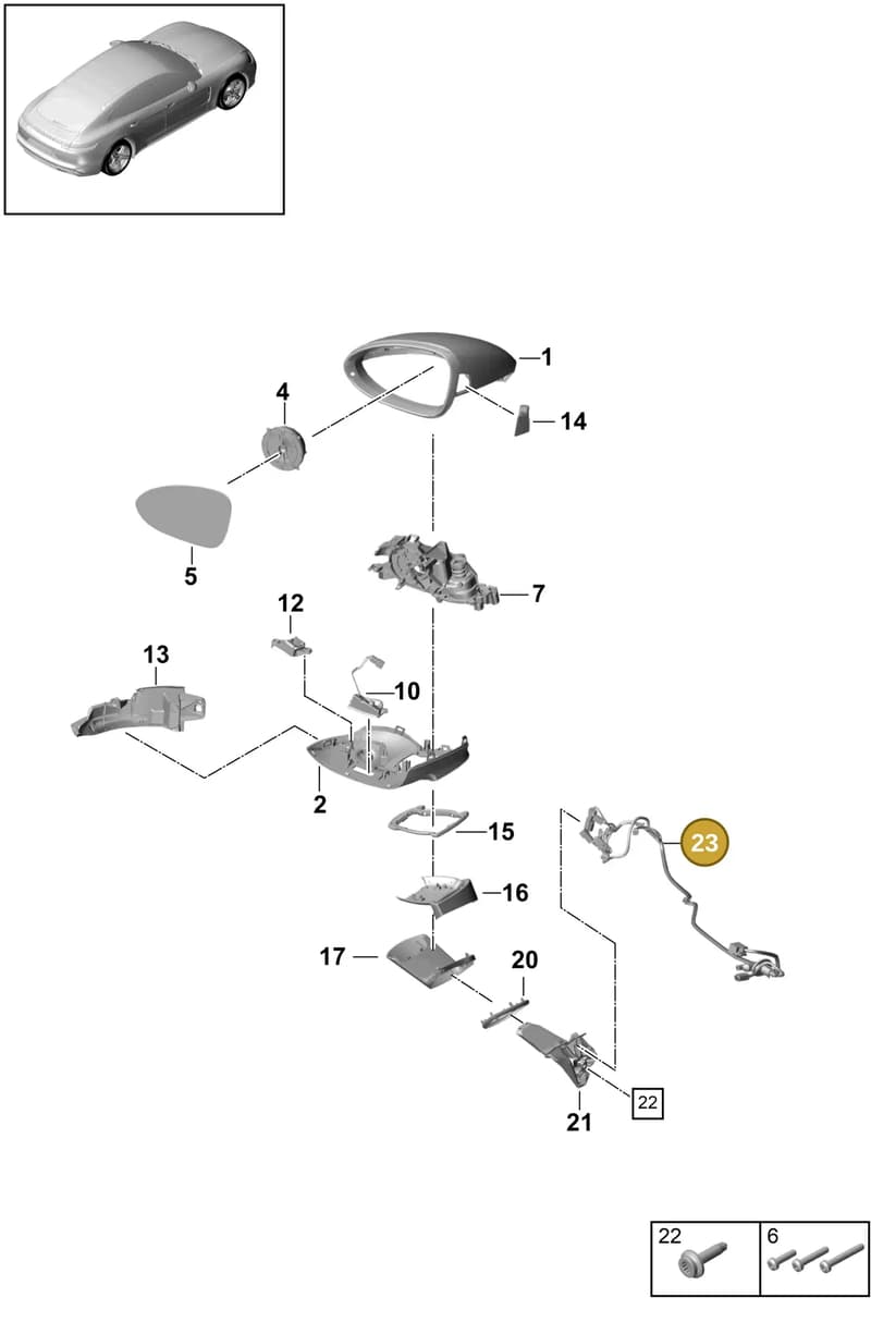971972235N — Porsche Panamera (2016-2020) diagram p49809050, position 23
