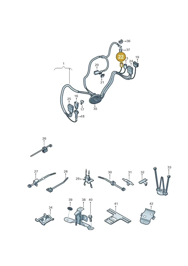 971973701A — Audi RS Q8 (2019-2025) diagram 595972040, position 22