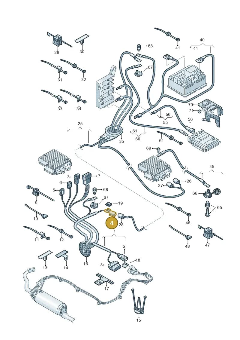 971973801B — Volkswagen Touareg (2017-2025) diagram 439971001, position 4