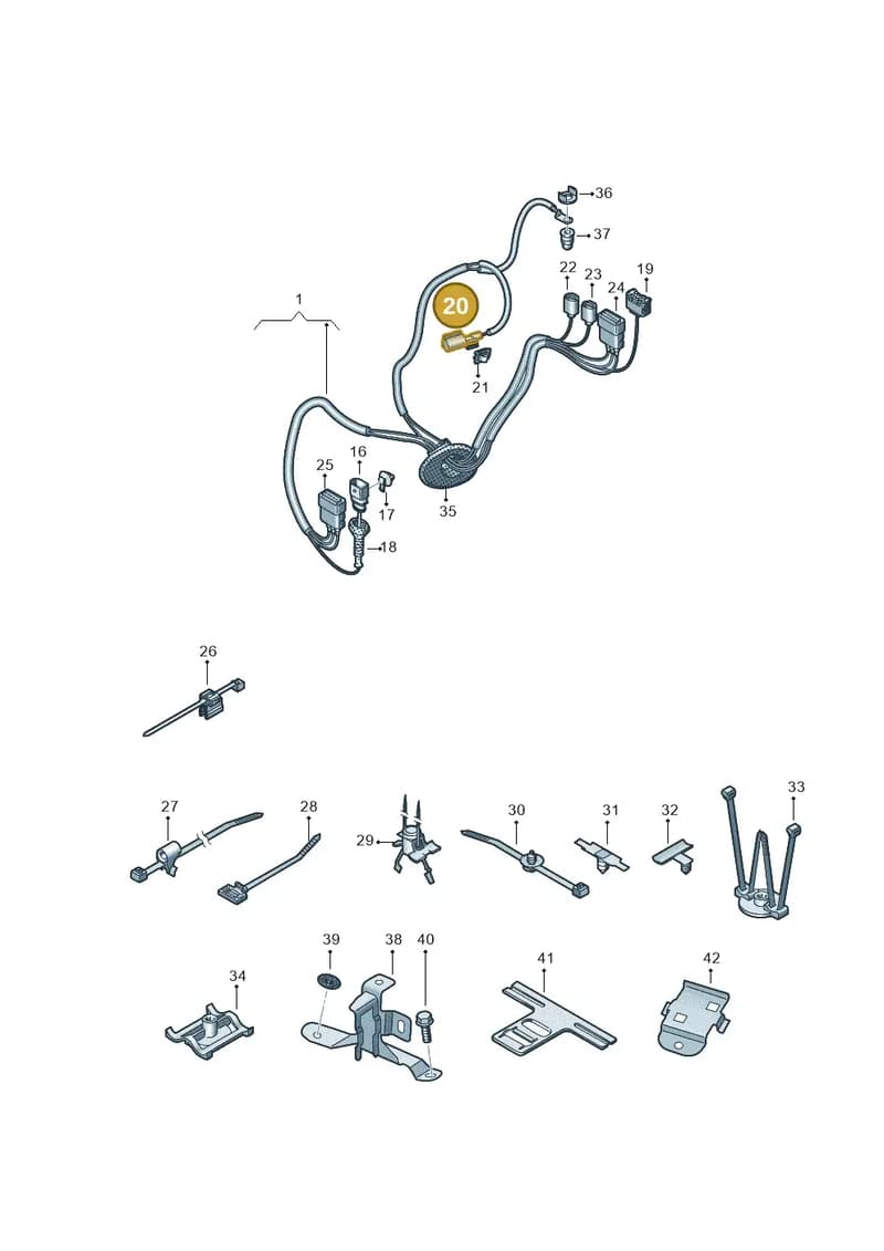 971973801B — Audi RS Q8 (2019-2025) diagram 595972040, position 20