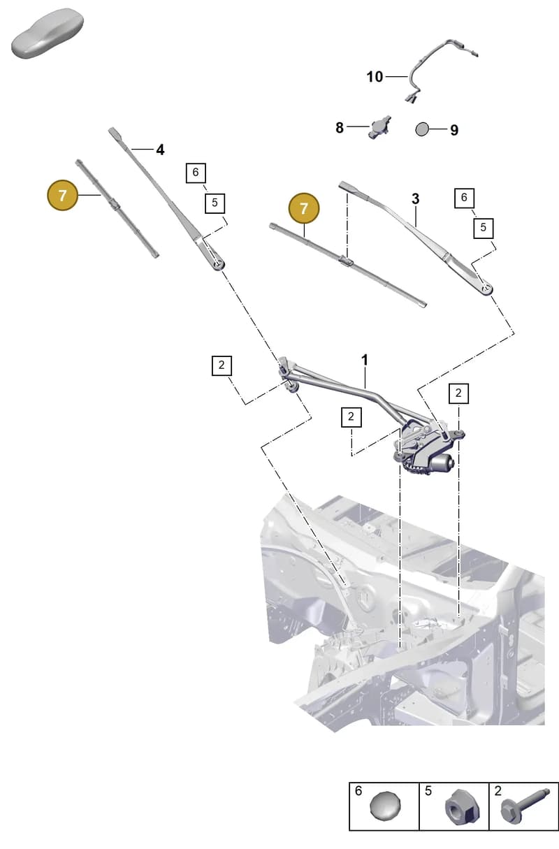 971998001A — Porsche Panamera (2023-2025) diagram p62906000, position 7