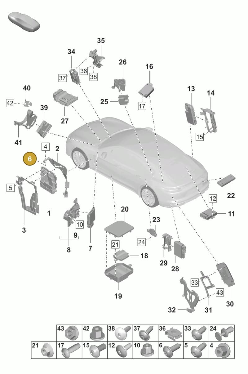 972941209ECZO — Porsche Panamera (2020-2023) diagram p58901003, position 6