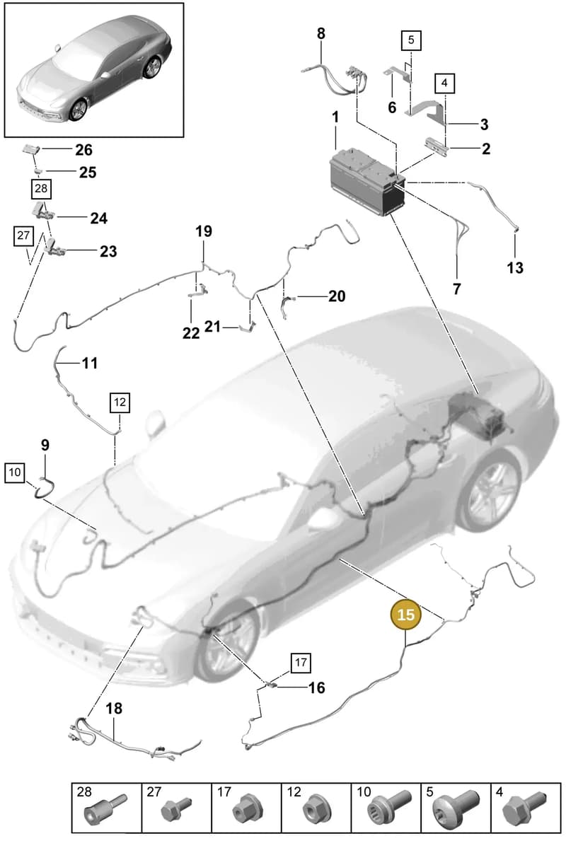 972971311A — Porsche Panamera (2016-2020) diagram p49902010, position 15