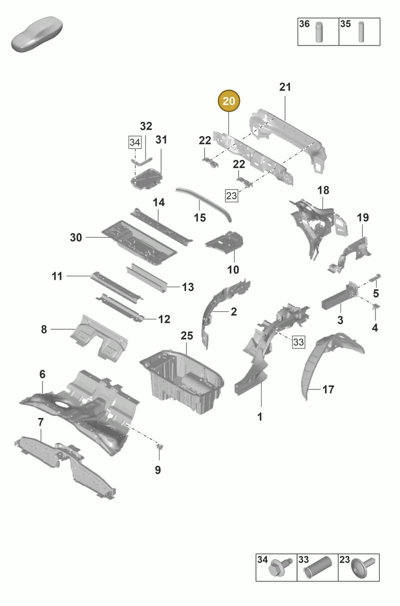 974813295YGRV — Porsche Panamera (2020-2023) diagram p58801300, position 20