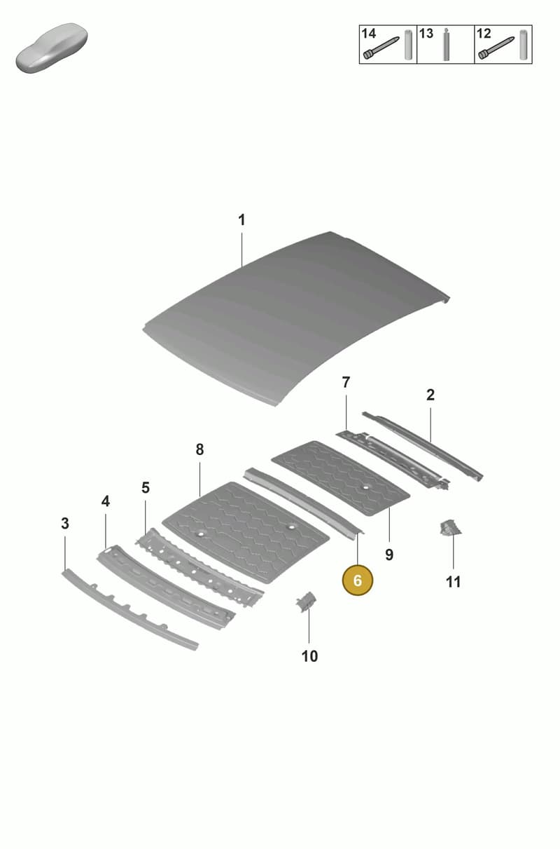 974817161YGRV — Porsche Panamera (2020-2023) diagram p58801450, position 6