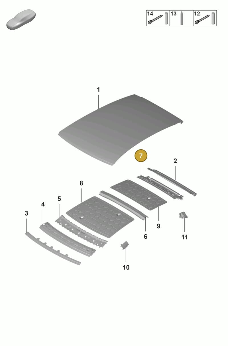 974817287YGRV — Porsche Panamera (2020-2023) diagram p58801450, position 7