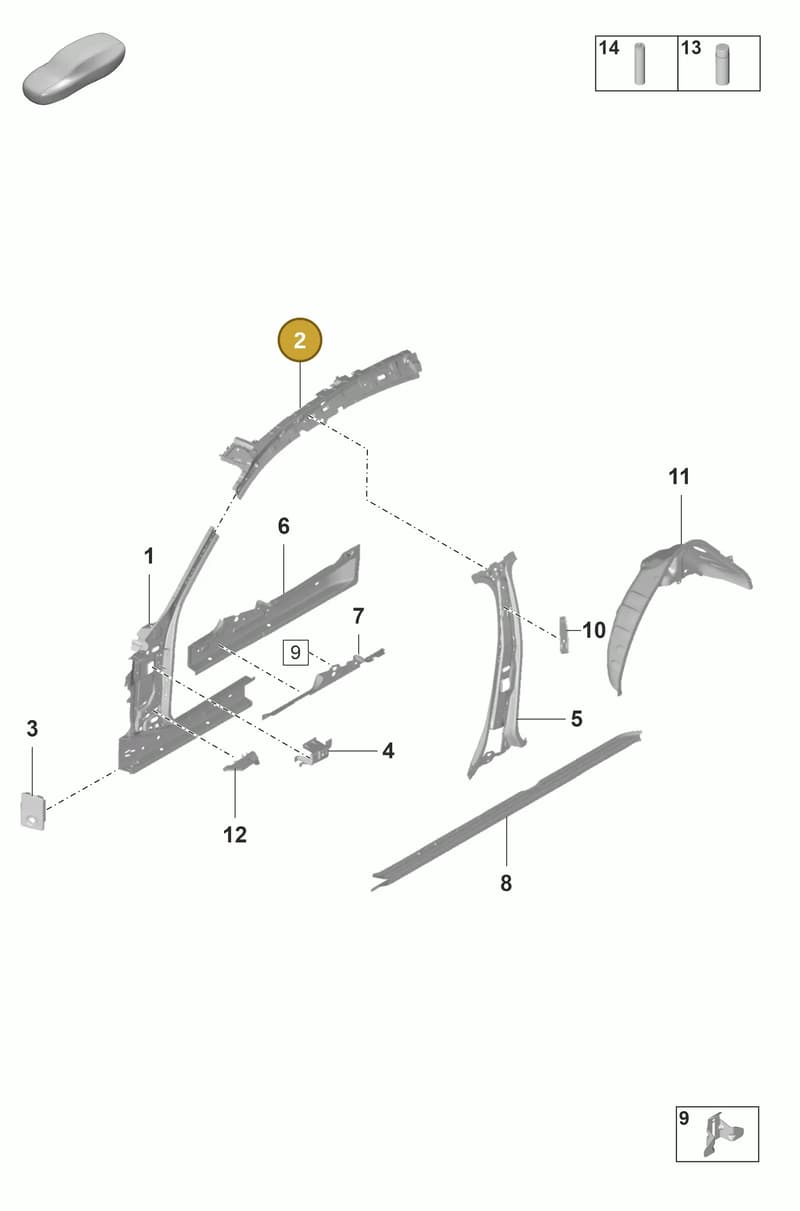 974817361YGRV — Porsche Panamera (2020-2023) diagram p58801500, position 2