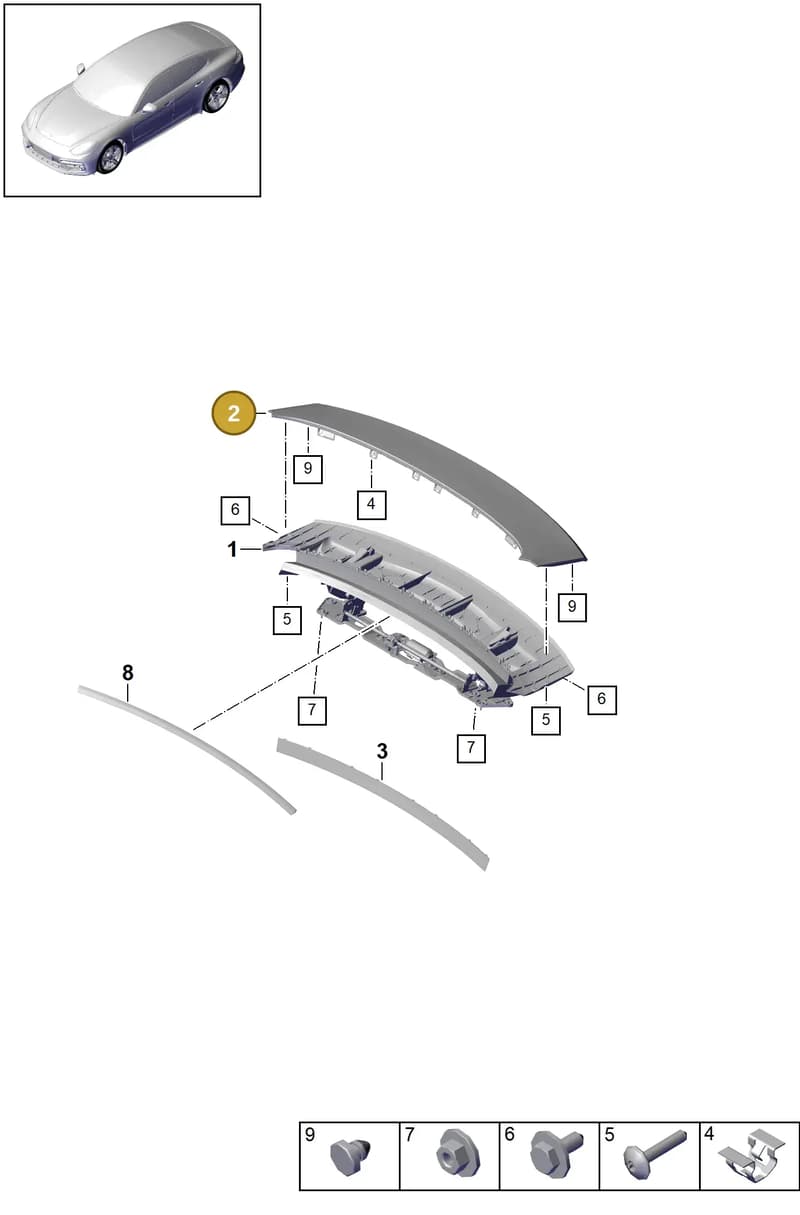 974827204G — Porsche Panamera (2016-2020) diagram p49803050, position 2