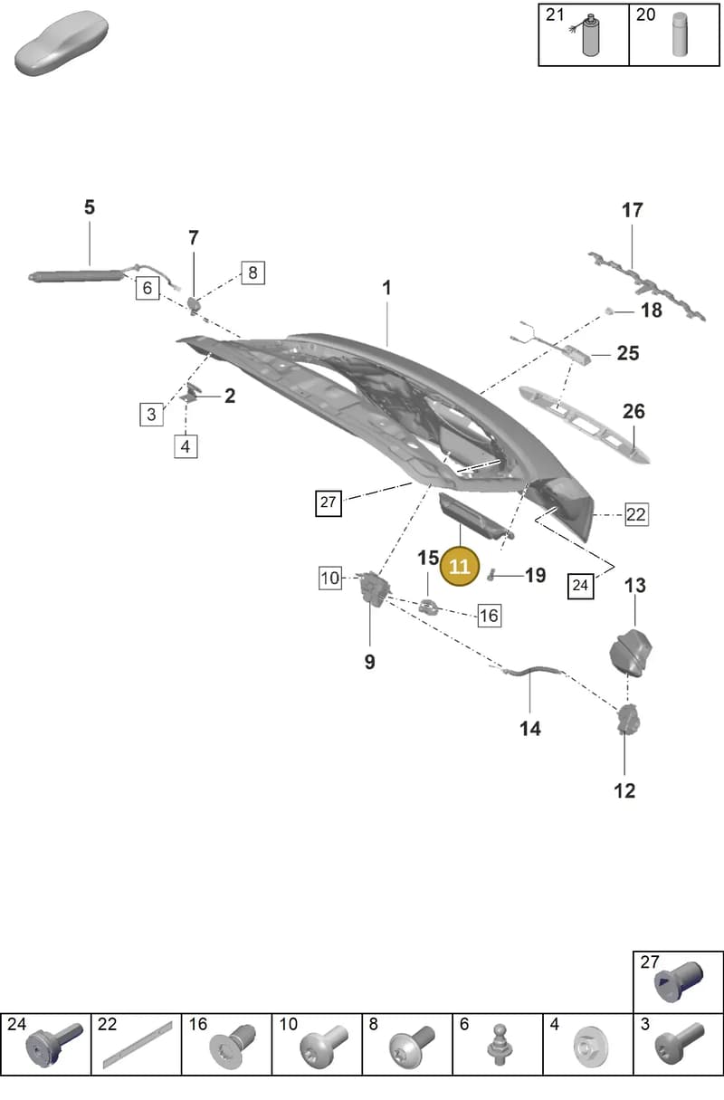 974827380 — Porsche Panamera (2020-2023) diagram p58803200, position 11