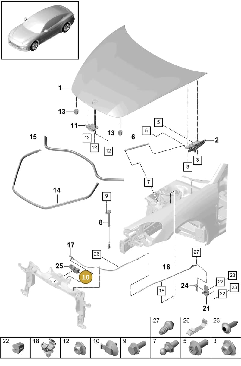 974827503A — Porsche Panamera (2016-2020) diagram p49803000, position 10