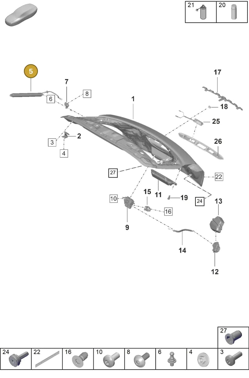 974827851D — Porsche Panamera (2020-2023) diagram p58803200, position 5