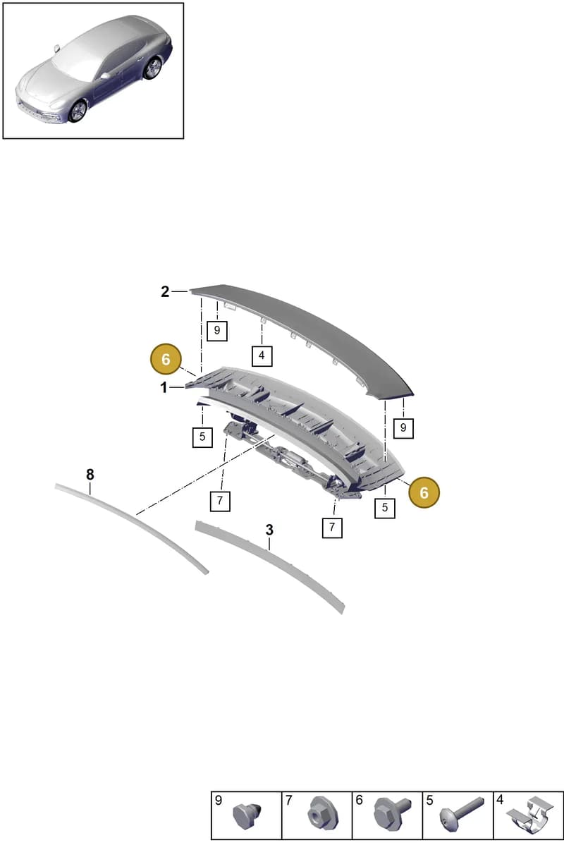 974827911B — Porsche Panamera (2016-2020) diagram p49803050, position 6
