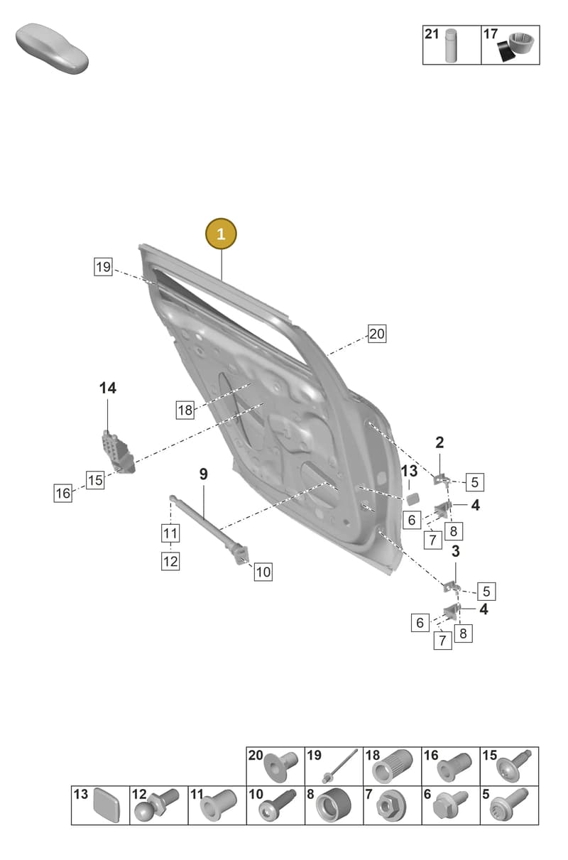 974833021YGRV — Porsche Panamera (2020-2023) diagram p58804220, position 1