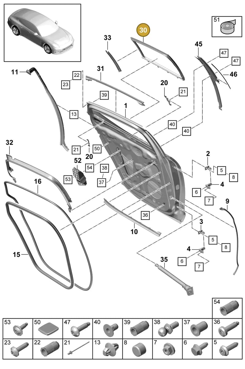 974839431A — Porsche Panamera (2016-2020) diagram p49804010, position 30