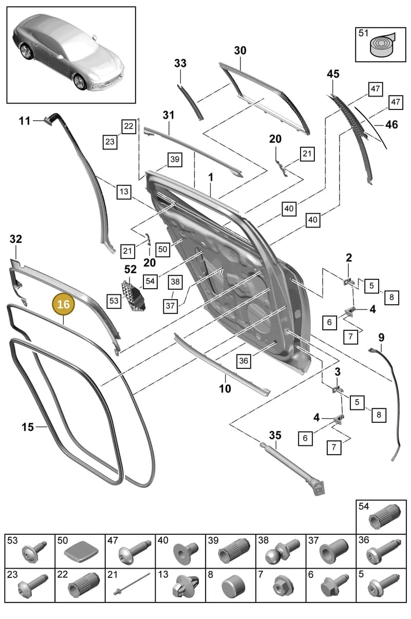 974839911 — Porsche Panamera (2016-2020) diagram p49804010, position 16