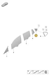 974845297J Porsche Side Window