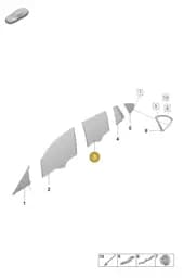 974845318A Porsche Door Window