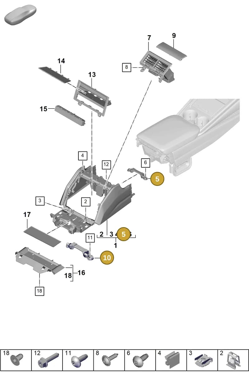 974858029 — Porsche Panamera (2023-2025) diagram p62809410, position 5+10