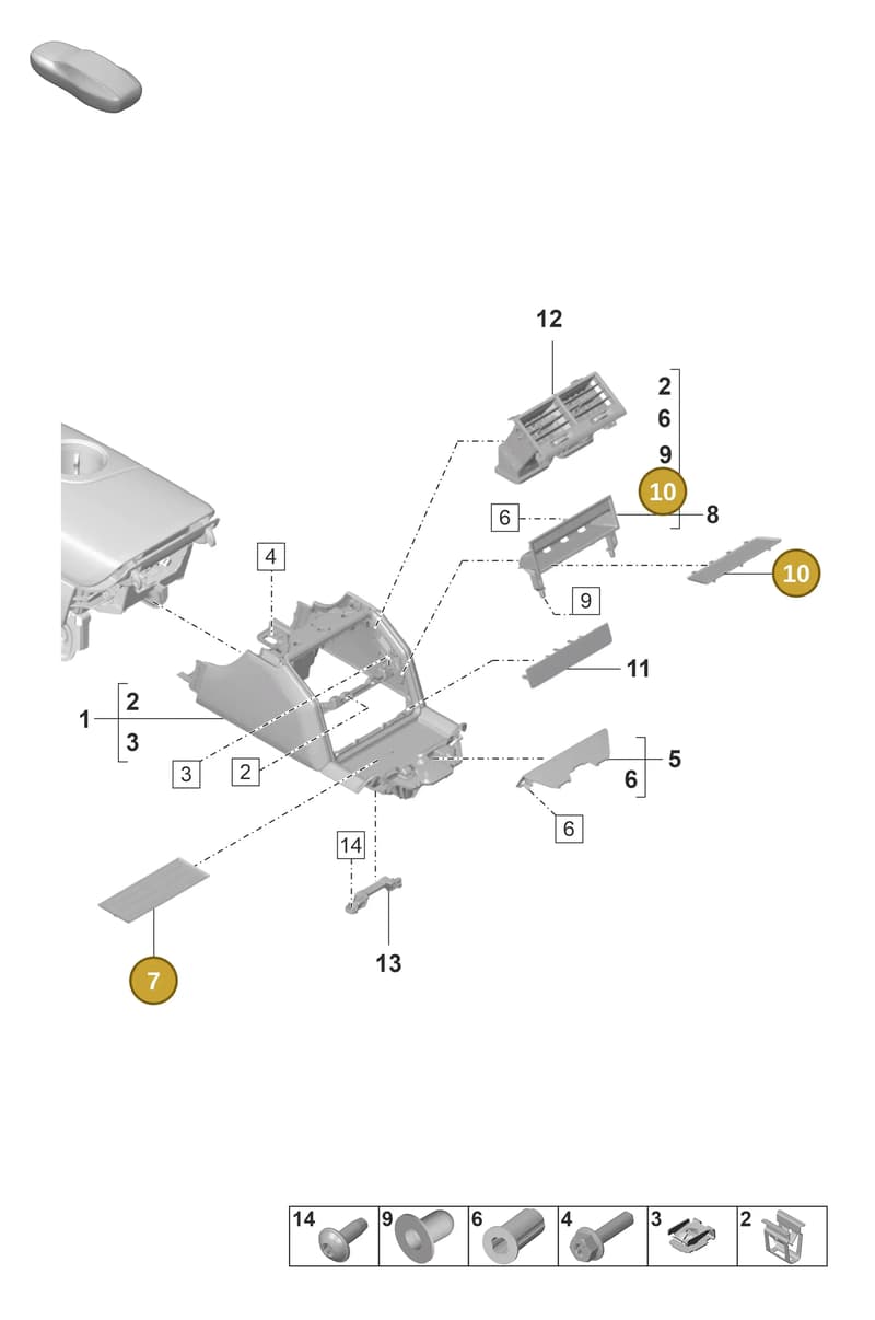 974863014 — Porsche Panamera (2020-2023) diagram p58809320, position 7+10