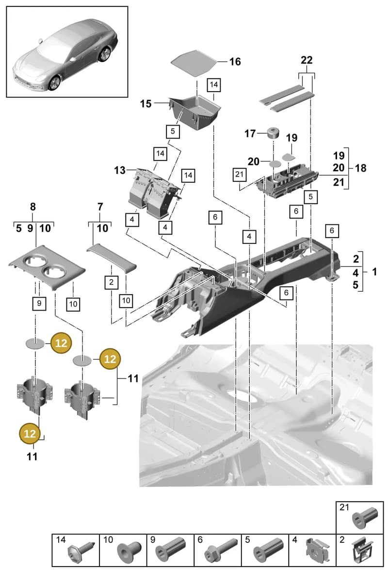 9748633246N3 — Porsche Panamera (2016-2020) diagram p49809030, position 12