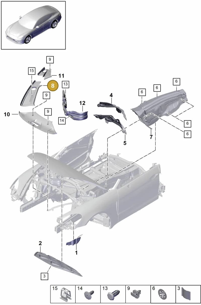 974864799 — Porsche Panamera (2016-2020) diagram p49807070, position 8