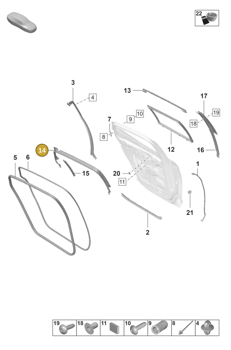 974867456A1E0 — Porsche Panamera (2020-2023) diagram p58804270, position 14