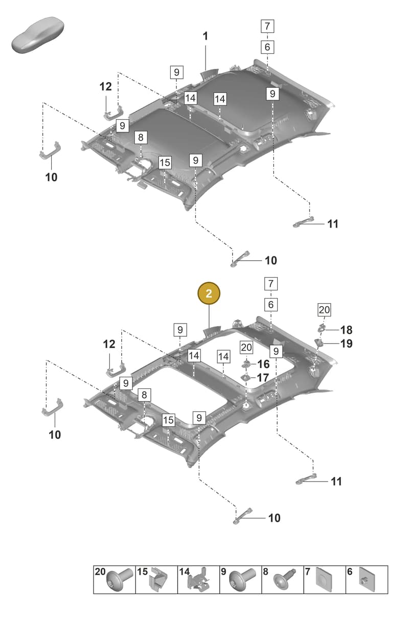 974867501DBON6 — Porsche Panamera (2020-2023) diagram p58807170, position 2