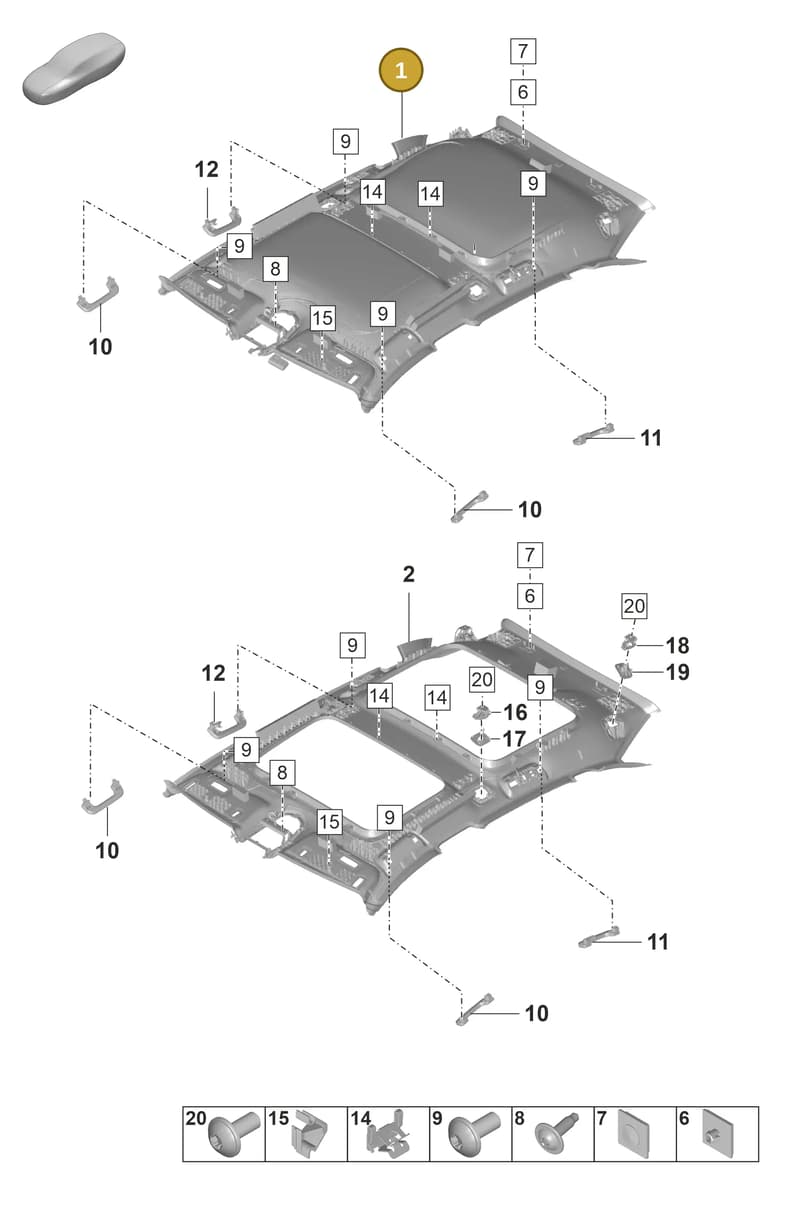 974867501DGOB8 — Porsche Panamera (2020-2023) diagram p58807170, position 1