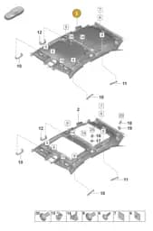 974867501DGOL8 Porsche Roof Trim (Chalk OL8)