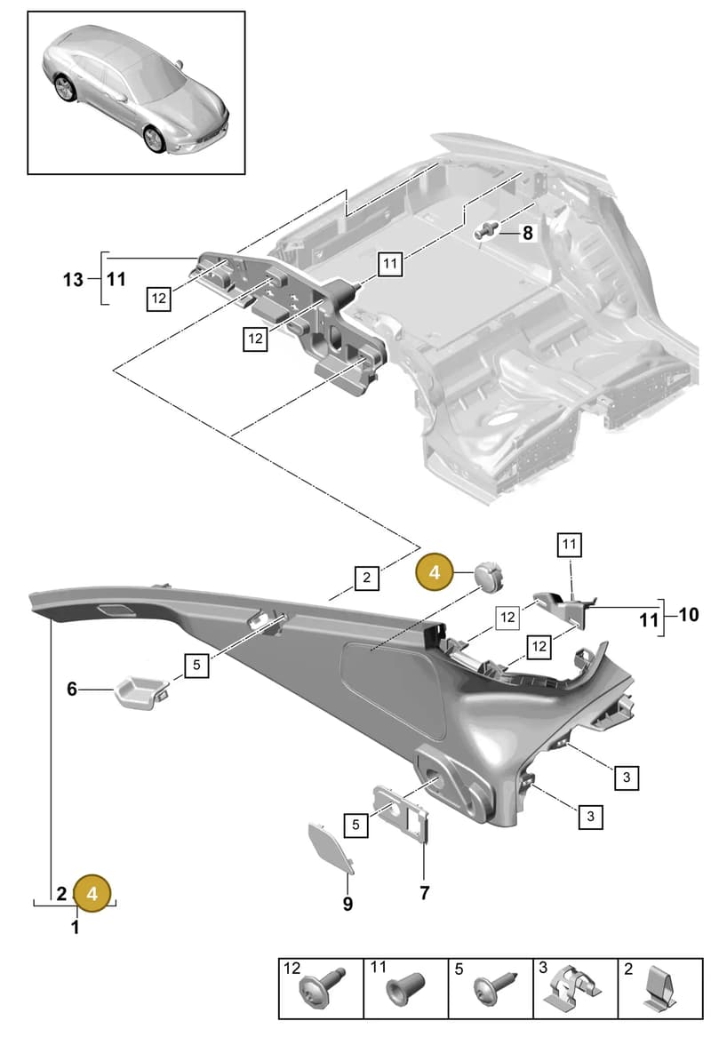 974867628BOB8 — Porsche Panamera 4 Hybrid (2016-2020) diagram p49807040, position 4
