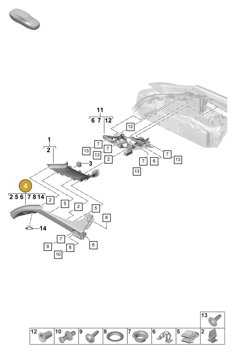 974867628BOP1 — Porsche Panamera (2020-2023) diagram p58807420, position 4