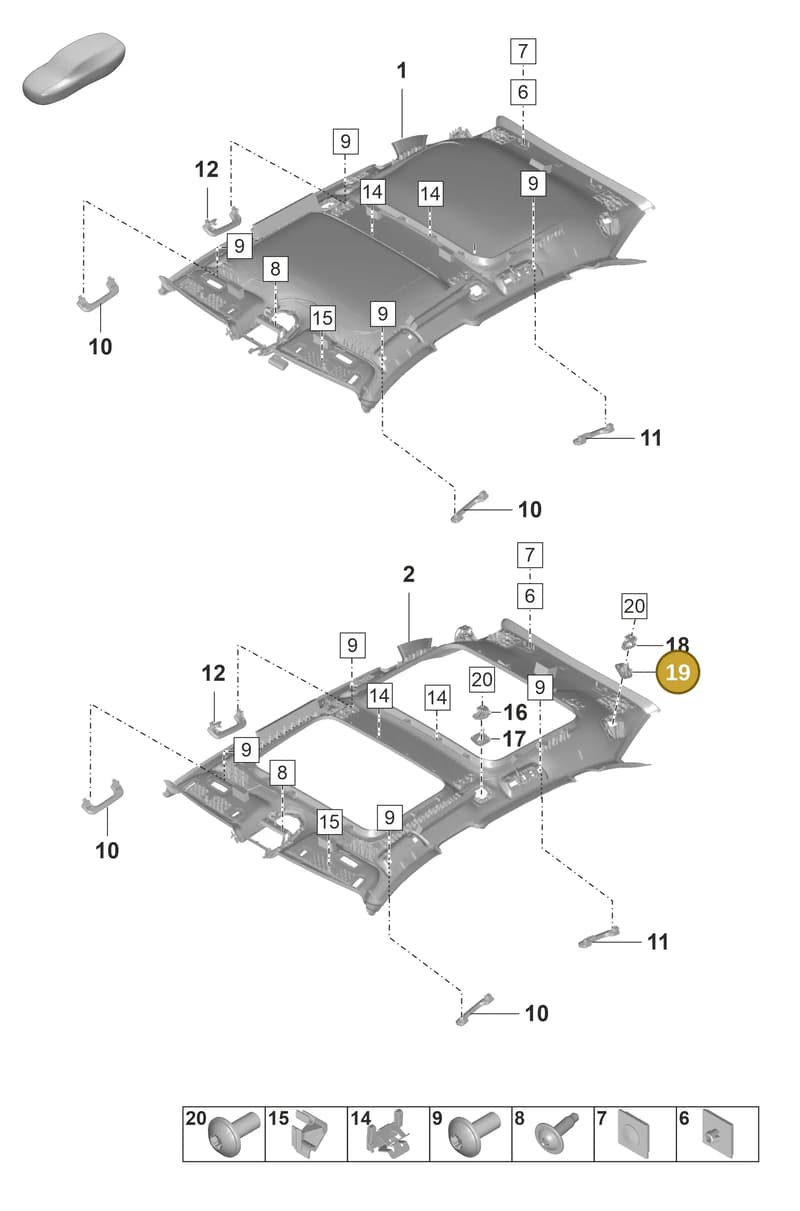 974868824OL8 — Porsche Panamera (2020-2023) diagram p58807170, position 19
