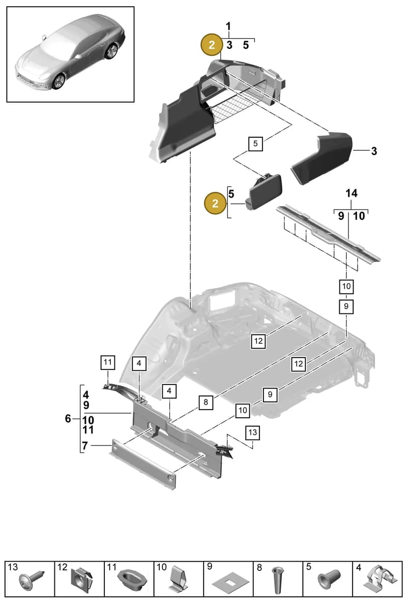 9748688866B0 — Porsche Panamera (2016-2020) diagram p49807050, position 2