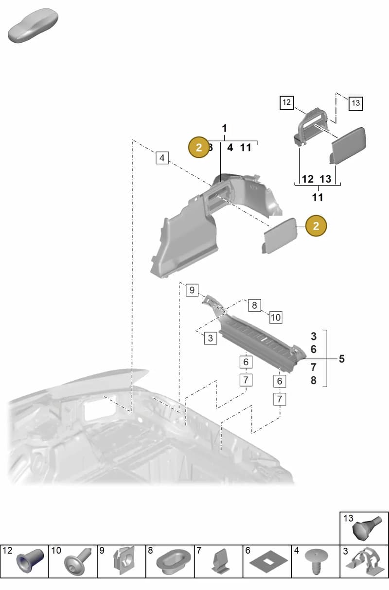 9748688869C0 — Porsche Panamera (2020-2023) diagram p58807520, position 2