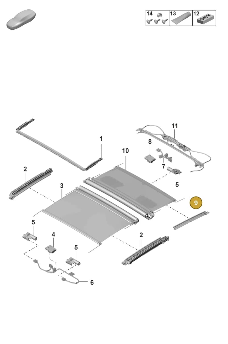974898029 — Porsche Panamera (2020-2023) diagram p58811050, position 9
