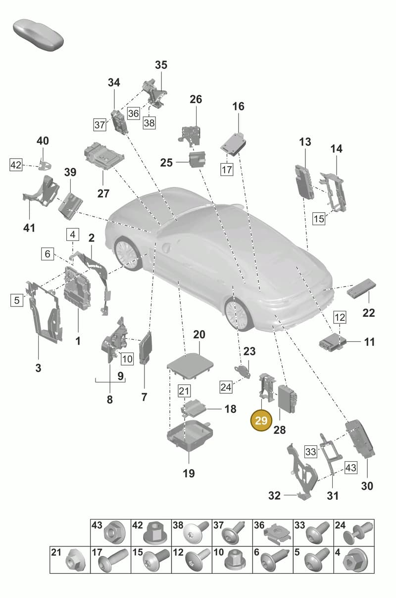 974907298 — Porsche Panamera (2020-2023) diagram p58901003, position 29