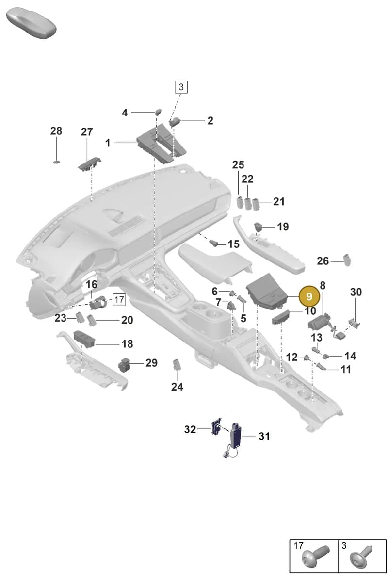 974919615M6N3 — Porsche Panamera (2020-2023) diagram p58903010, position 9