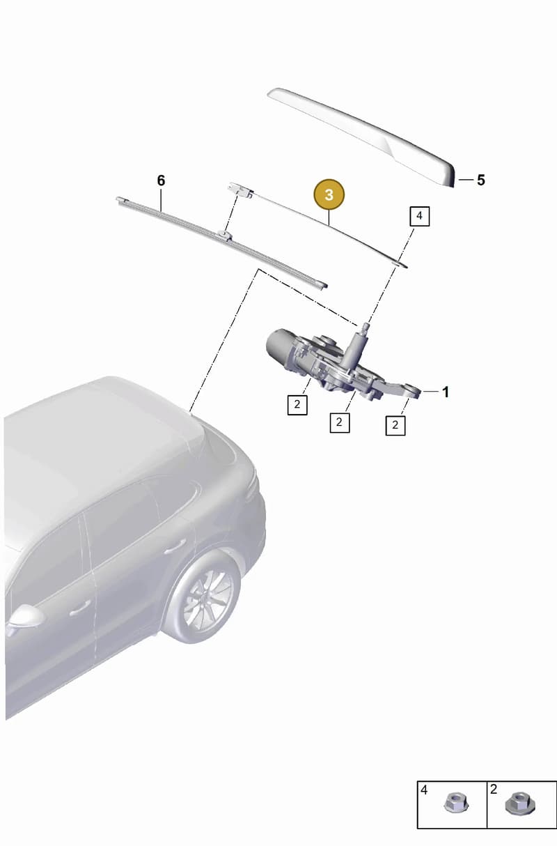 974955707B — Porsche Cayenne Coupe (2023-2023) diagram p60906100, position 3