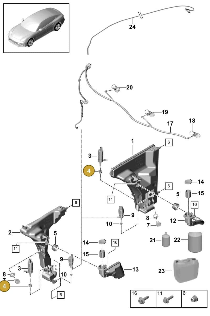 974955934B — Porsche Panamera (2020-2023) diagram p49904010, position 4